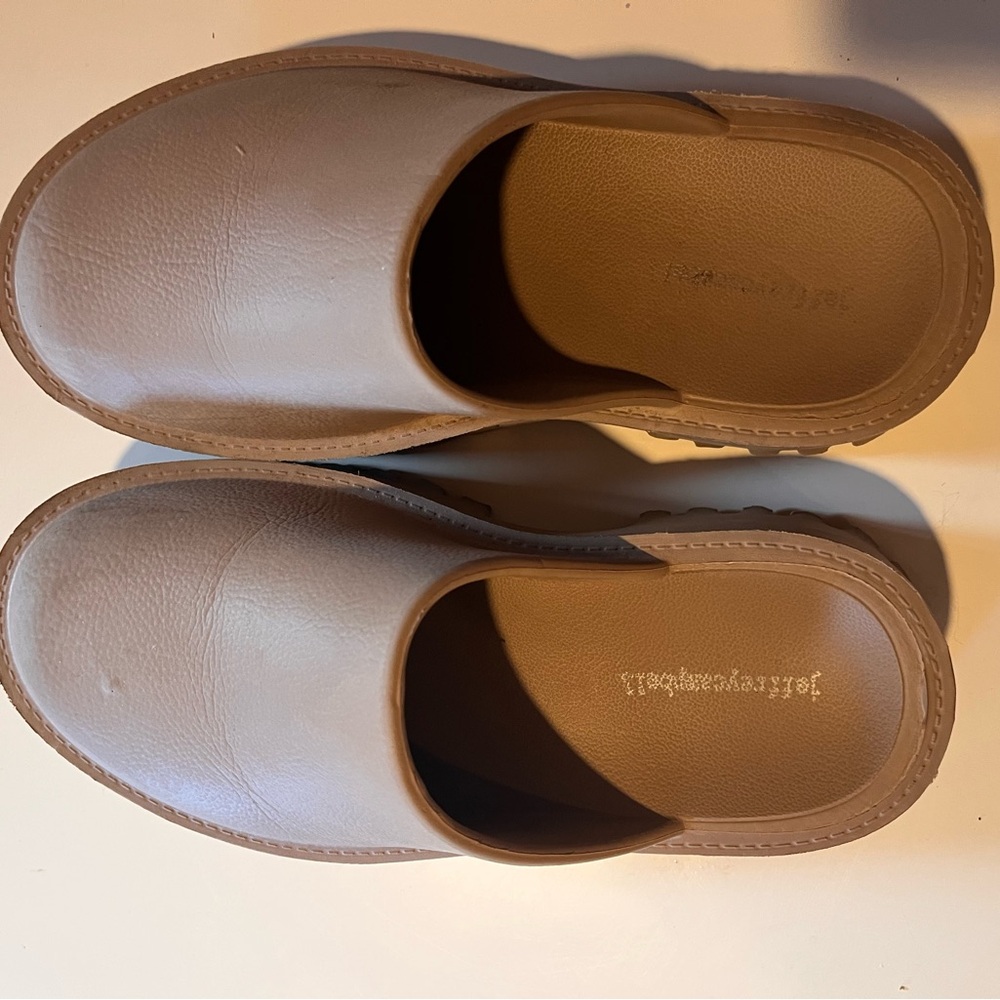 Jeffrey Campbell Bae Clogge Rubber Mules - Tan/Beige/Taupe